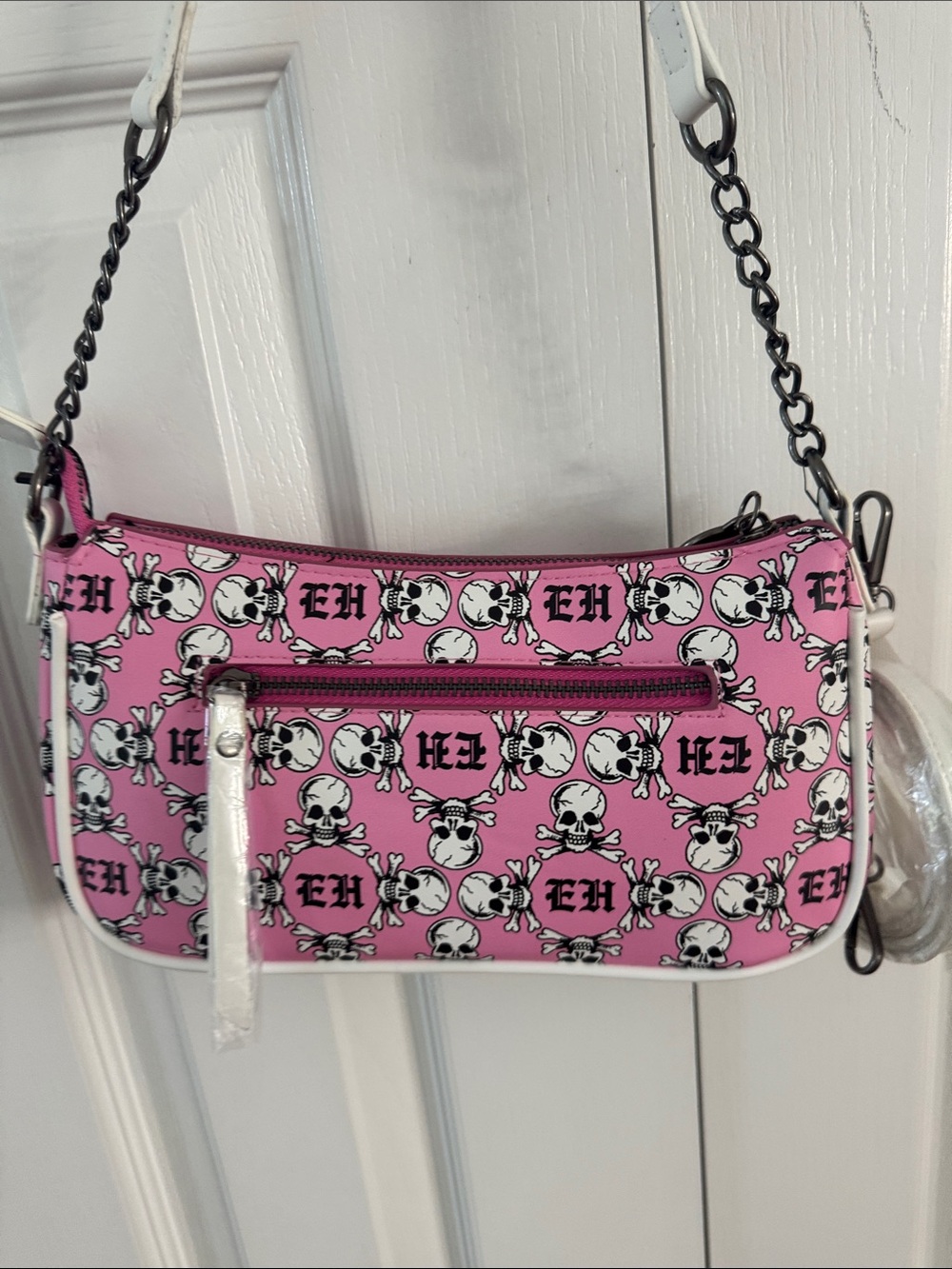 Ed Hardy Pink Skull Print Mini Shoulder Bag Crossbody bag NWT - Picture 6 of 9